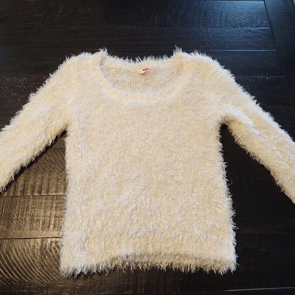 Sweater midi fluffy white Bongo Size M